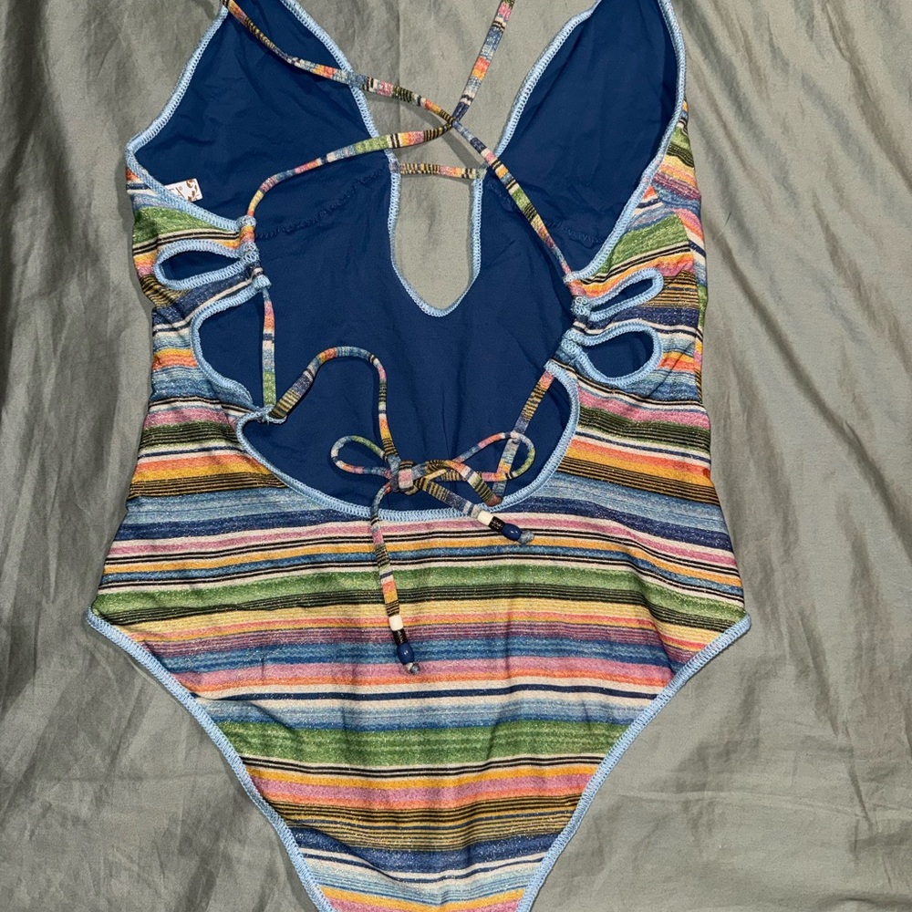 Becca East Village Printed Plunge One-Piece Swimsuit - Madison Southern Charm - Picture 6 of 11